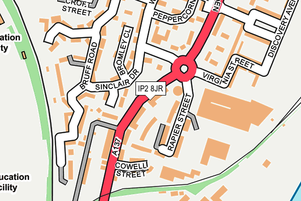 IP2 8JR map - OS OpenMap – Local (Ordnance Survey)