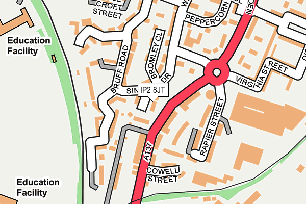 IP2 8JT map - OS OpenMap – Local (Ordnance Survey)