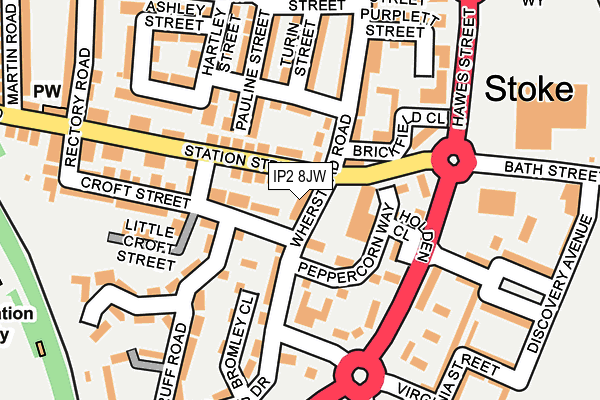 IP2 8JW map - OS OpenMap – Local (Ordnance Survey)