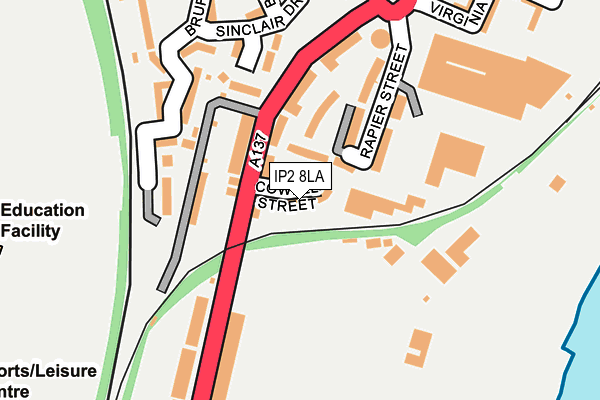 IP2 8LA map - OS OpenMap – Local (Ordnance Survey)