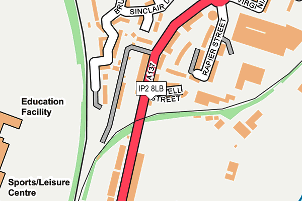 IP2 8LB map - OS OpenMap – Local (Ordnance Survey)