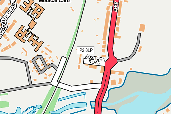 IP2 8LP map - OS OpenMap – Local (Ordnance Survey)