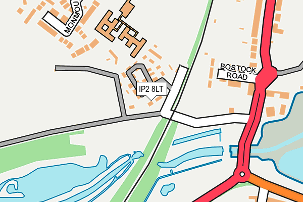 IP2 8LT map - OS OpenMap – Local (Ordnance Survey)