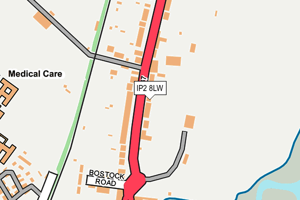 IP2 8LW map - OS OpenMap – Local (Ordnance Survey)