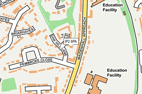 IP2 8PA map - OS OpenMap – Local (Ordnance Survey)