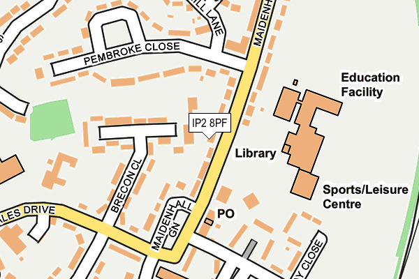 IP2 8PF map - OS OpenMap – Local (Ordnance Survey)