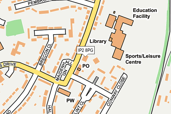 IP2 8PG map - OS OpenMap – Local (Ordnance Survey)