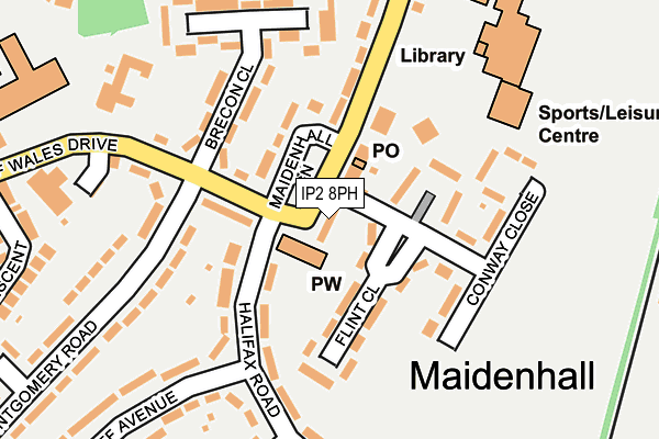 IP2 8PH map - OS OpenMap – Local (Ordnance Survey)