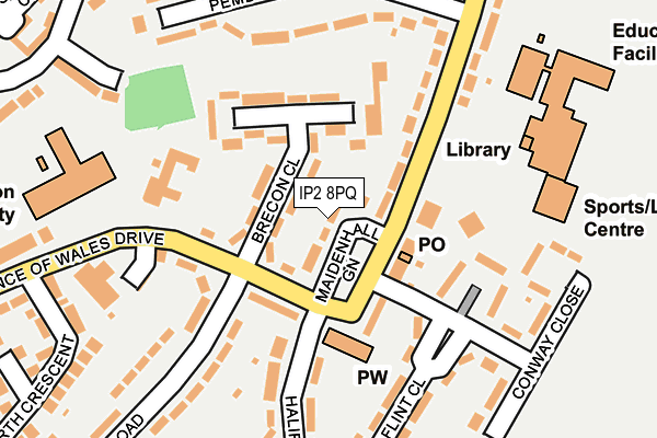 IP2 8PQ map - OS OpenMap – Local (Ordnance Survey)