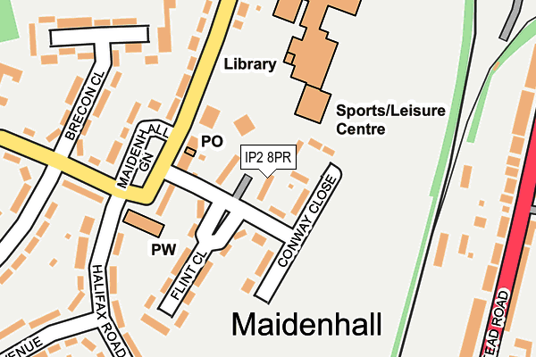 IP2 8PR map - OS OpenMap – Local (Ordnance Survey)