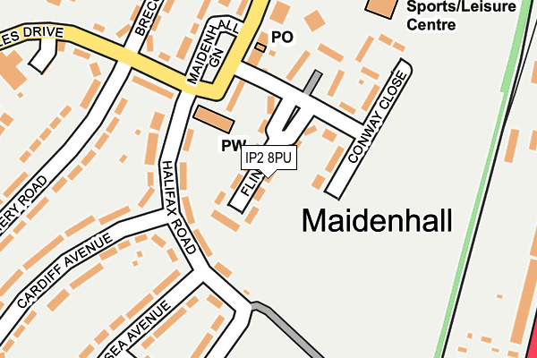 IP2 8PU map - OS OpenMap – Local (Ordnance Survey)