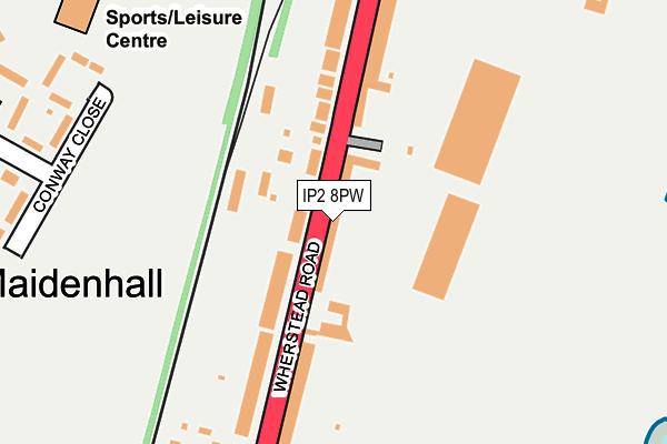 IP2 8PW map - OS OpenMap – Local (Ordnance Survey)