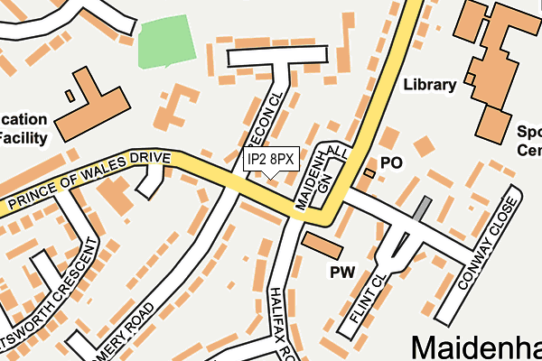 IP2 8PX map - OS OpenMap – Local (Ordnance Survey)