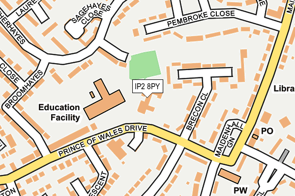 IP2 8PY map - OS OpenMap – Local (Ordnance Survey)
