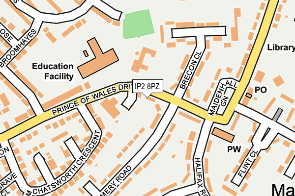 IP2 8PZ map - OS OpenMap – Local (Ordnance Survey)