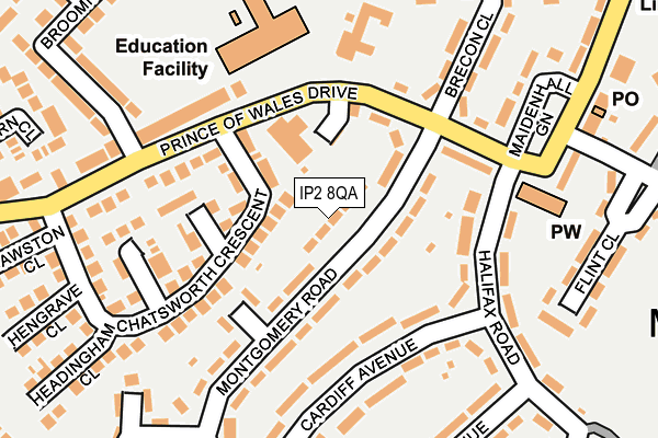 IP2 8QA map - OS OpenMap – Local (Ordnance Survey)