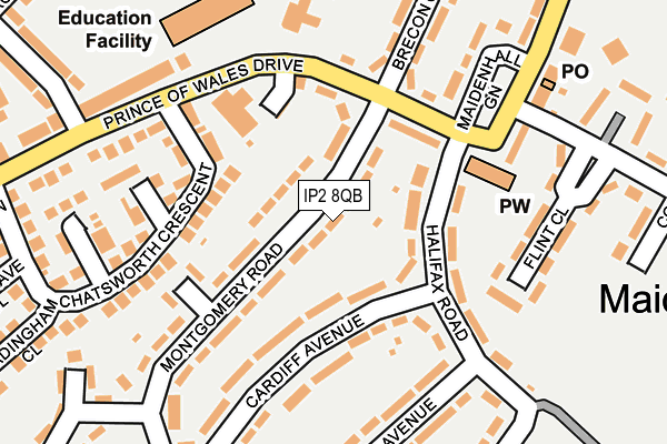 IP2 8QB map - OS OpenMap – Local (Ordnance Survey)