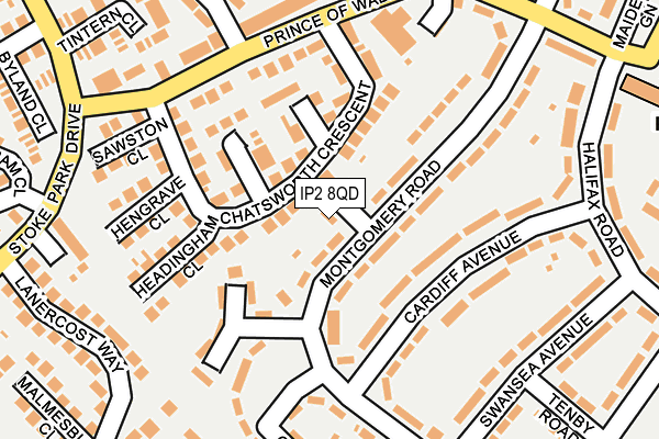 IP2 8QD map - OS OpenMap – Local (Ordnance Survey)