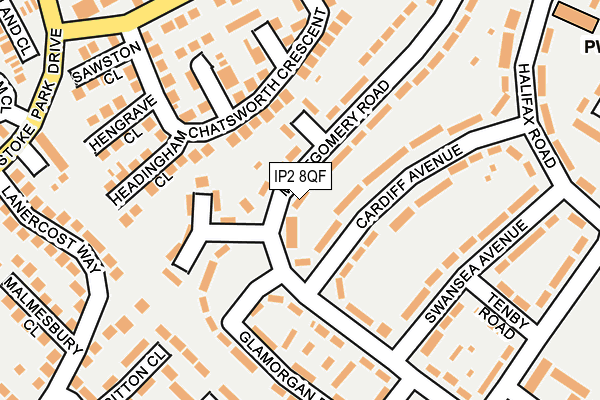 IP2 8QF map - OS OpenMap – Local (Ordnance Survey)