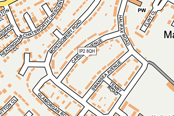IP2 8QH map - OS OpenMap – Local (Ordnance Survey)