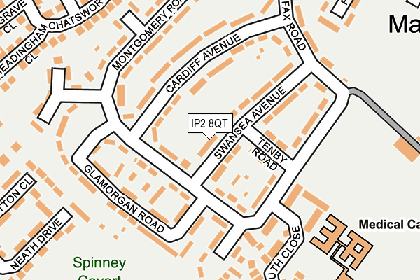 IP2 8QT map - OS OpenMap – Local (Ordnance Survey)