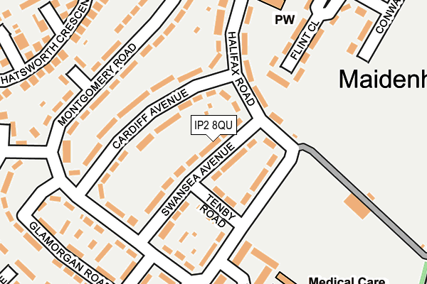 IP2 8QU map - OS OpenMap – Local (Ordnance Survey)