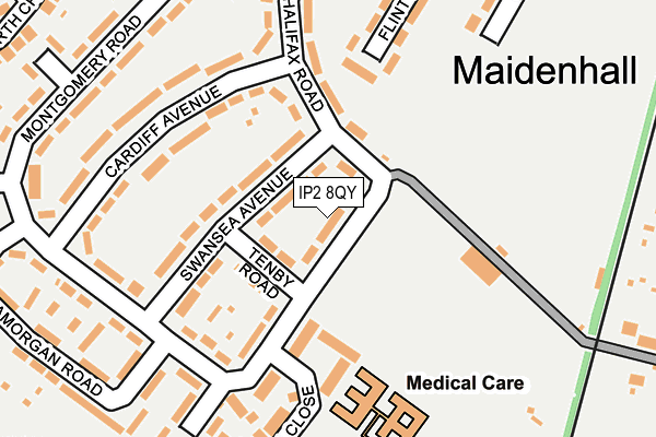 IP2 8QY map - OS OpenMap – Local (Ordnance Survey)