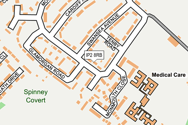 IP2 8RB map - OS OpenMap – Local (Ordnance Survey)