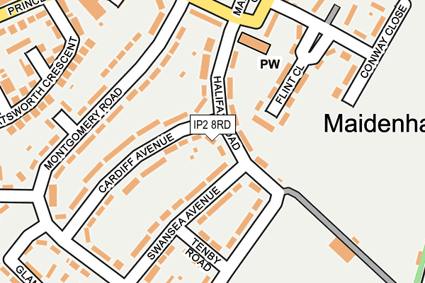 IP2 8RD map - OS OpenMap – Local (Ordnance Survey)