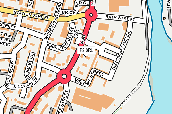 IP2 8RL map - OS OpenMap – Local (Ordnance Survey)