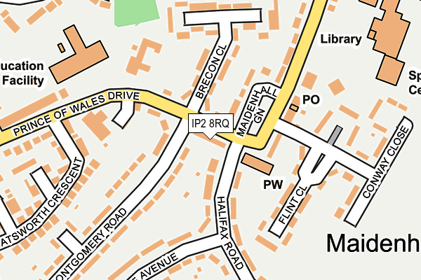 IP2 8RQ map - OS OpenMap – Local (Ordnance Survey)