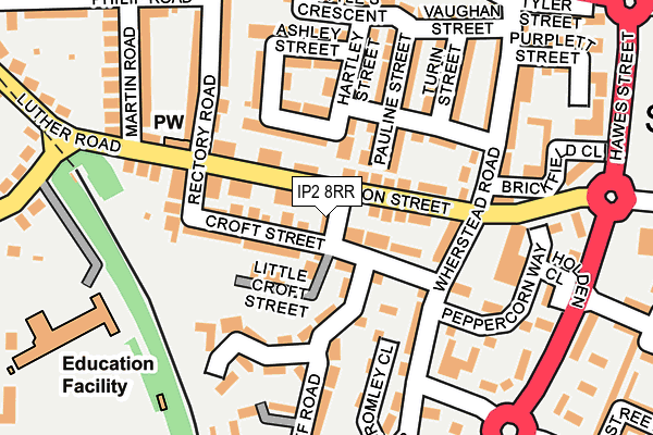 IP2 8RR map - OS OpenMap – Local (Ordnance Survey)