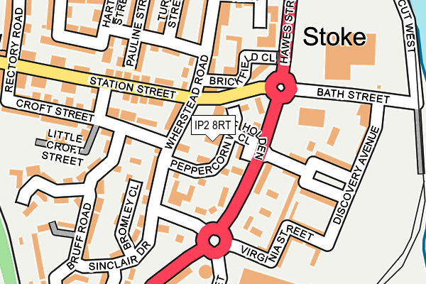 IP2 8RT map - OS OpenMap – Local (Ordnance Survey)