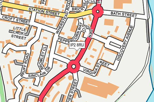 IP2 8RU map - OS OpenMap – Local (Ordnance Survey)