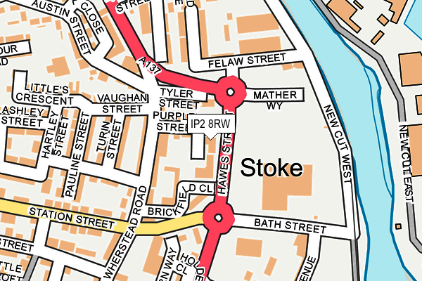 IP2 8RW map - OS OpenMap – Local (Ordnance Survey)