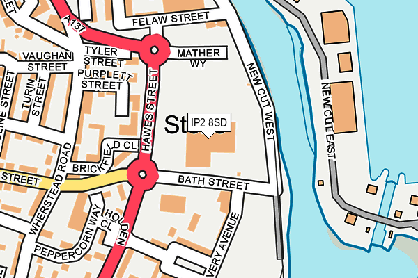 IP2 8SD map - OS OpenMap – Local (Ordnance Survey)