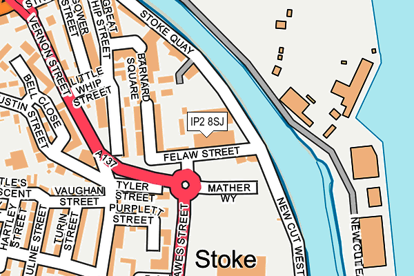 IP2 8SJ map - OS OpenMap – Local (Ordnance Survey)