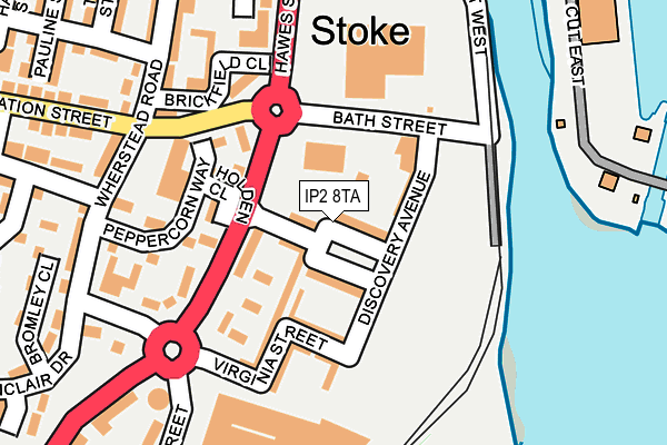 IP2 8TA map - OS OpenMap – Local (Ordnance Survey)