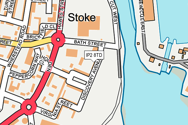 IP2 8TD map - OS OpenMap – Local (Ordnance Survey)