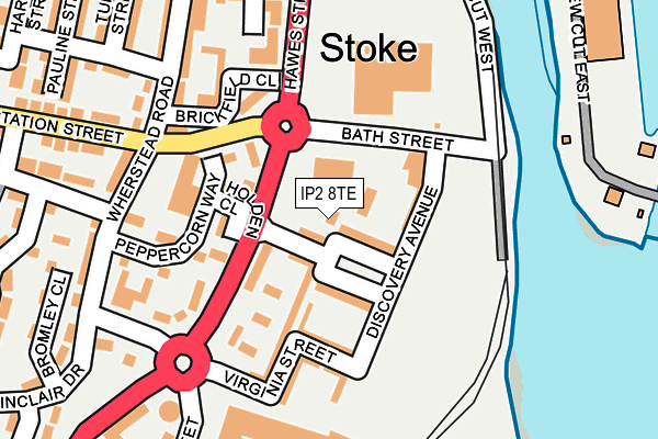 IP2 8TE map - OS OpenMap – Local (Ordnance Survey)