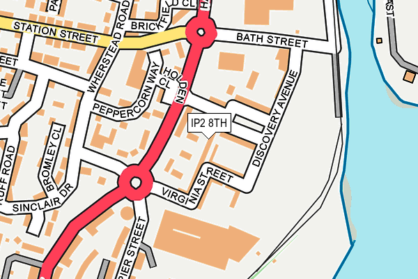IP2 8TH map - OS OpenMap – Local (Ordnance Survey)