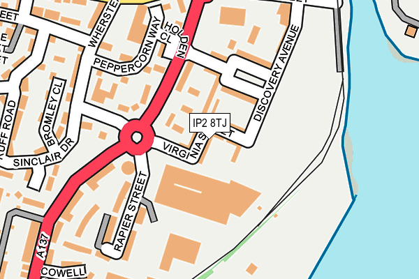 IP2 8TJ map - OS OpenMap – Local (Ordnance Survey)