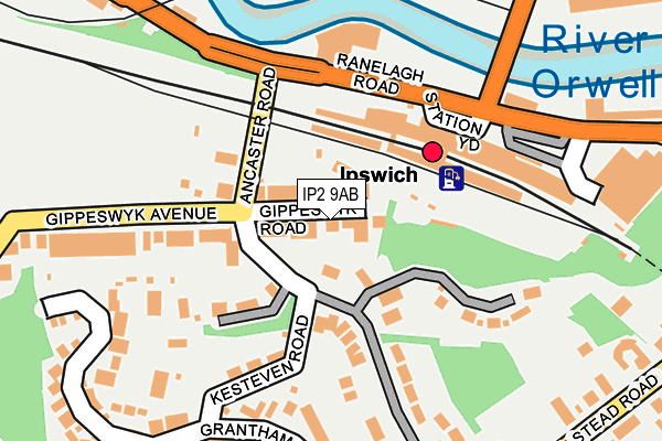 IP2 9AB map - OS OpenMap – Local (Ordnance Survey)
