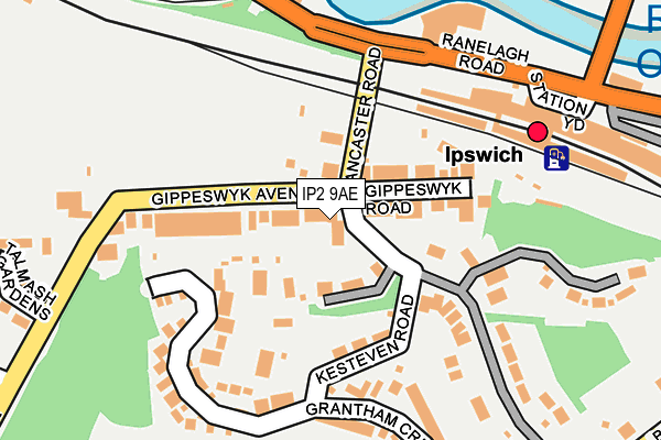 IP2 9AE map - OS OpenMap – Local (Ordnance Survey)