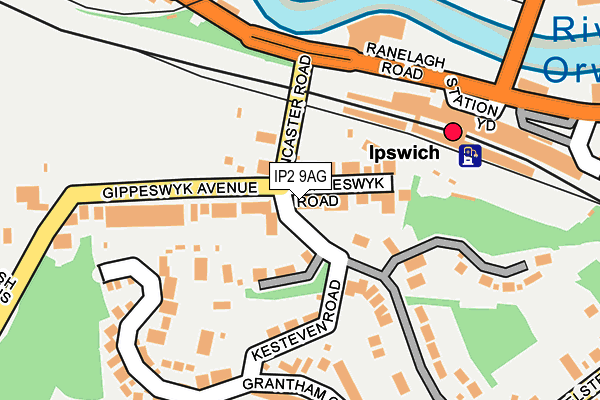IP2 9AG map - OS OpenMap – Local (Ordnance Survey)