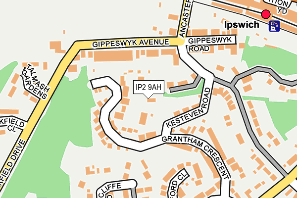 IP2 9AH map - OS OpenMap – Local (Ordnance Survey)