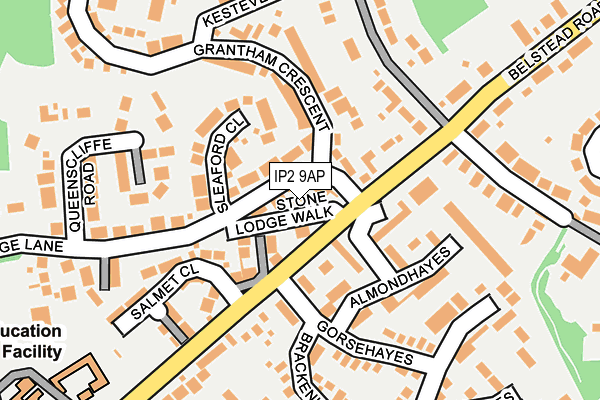 IP2 9AP map - OS OpenMap – Local (Ordnance Survey)
