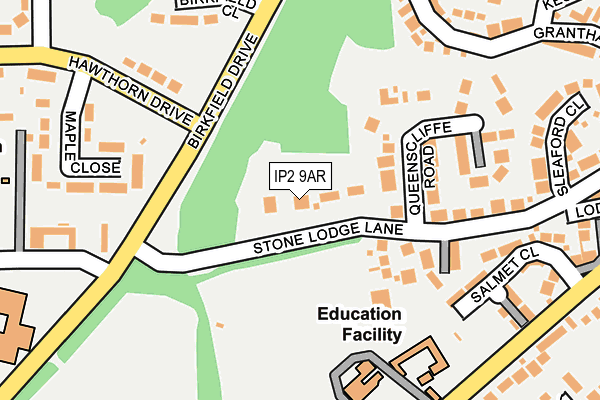 IP2 9AR map - OS OpenMap – Local (Ordnance Survey)