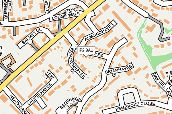 IP2 9AU map - OS OpenMap – Local (Ordnance Survey)