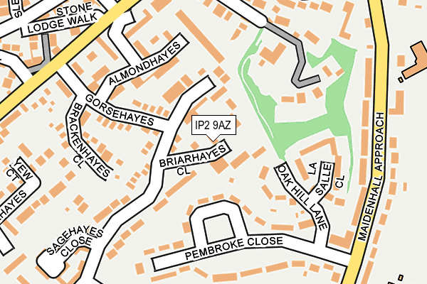 IP2 9AZ map - OS OpenMap – Local (Ordnance Survey)